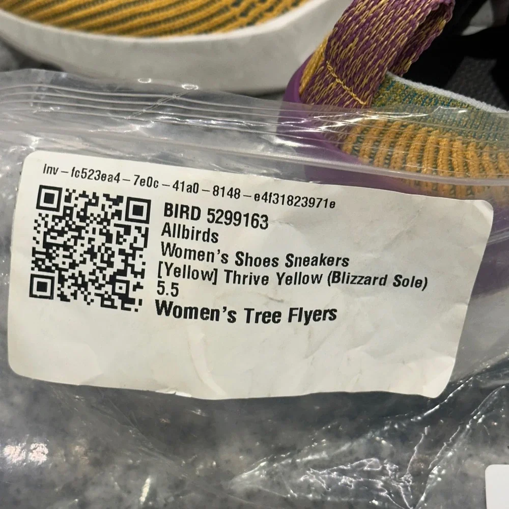 Allbirds Women 5.5 Tree Flyers Thrive Yellow Running Sneakers SwiftFoam Athletic